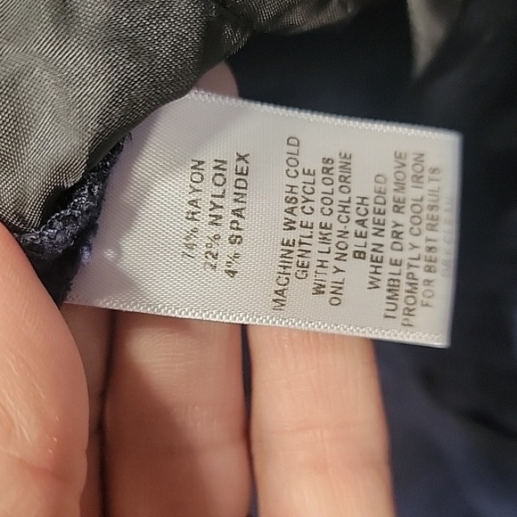 Calvin Klein Size 14 Blue with Black 'Distressing' Pants, Gently Used Condition - Picture 12 of 14